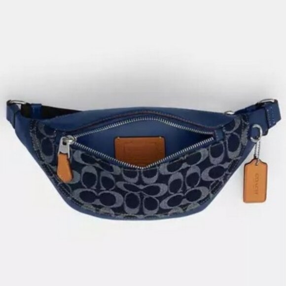 Coach Deep Blue Signature Denim Belt Bag & Card Wallet Double Bundle, NWT - Picture 9 of 9